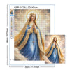 Diamond painting of Jesus and Virgin Mary with golden halo and flowing robes