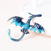 Enamel Dragon Brooch with Rhinestone Accents