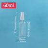 A clear glass refillable travel spray bottle with a fine mist pump, labeled 60ml.