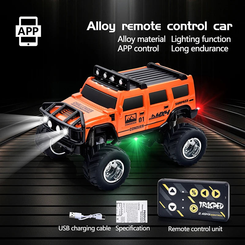 Mini 1:64 Scale Remote Control Off-Road Truck - Dual-Mode with Cruise Control
