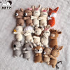 Handmade Amigurumi Plush Toy Set – Fox, Cow & Lamb Sleeping Dolls