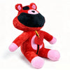 A plush doll of CatNap from Poppy's Playtime, featuring red and pink fur with black accents.