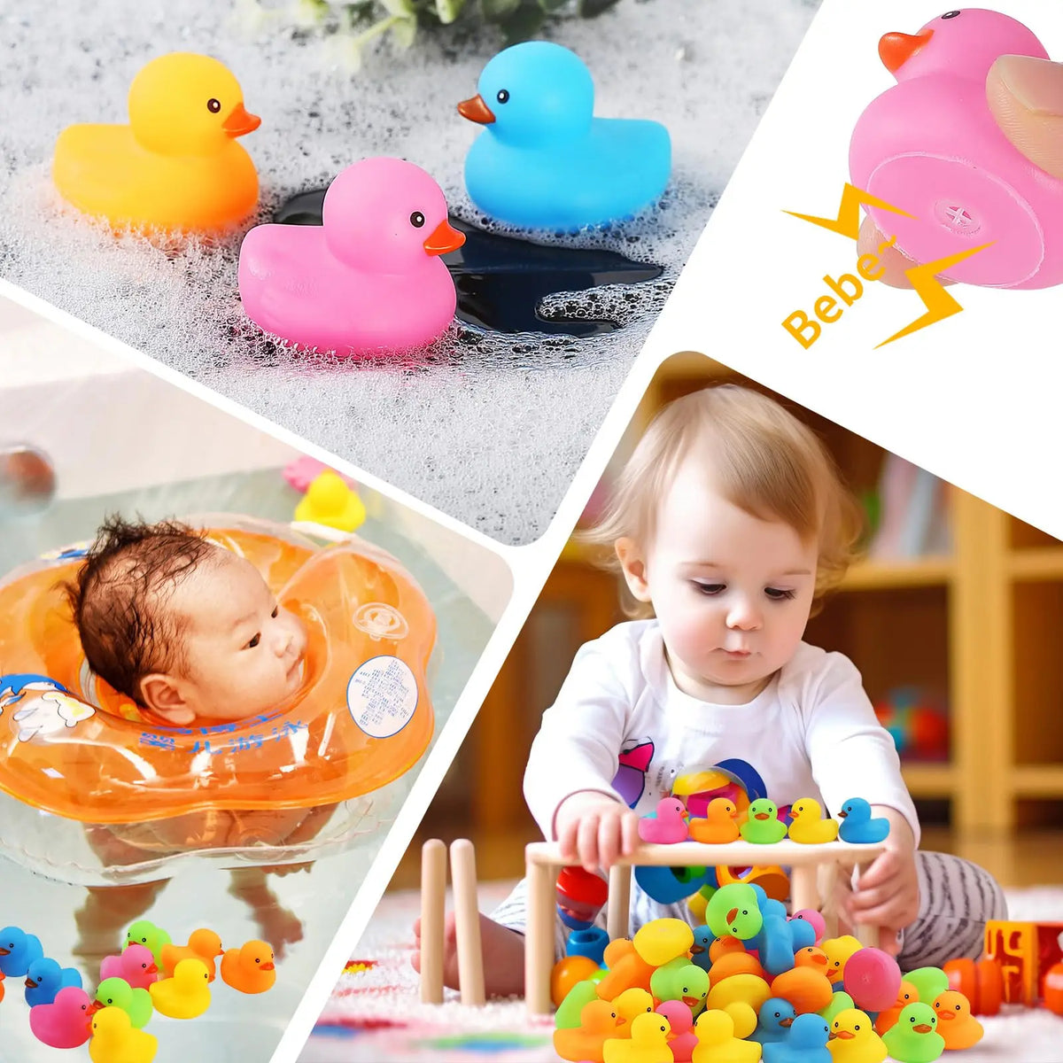 Multicolor Mini Rubber Ducks – Fun Bath Toys & Party Favors