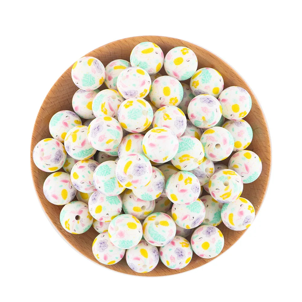 Pink Silicone Round Beads for DIY Jewelry Making