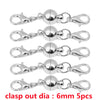 Sixmm metal clasps for jewelry making sold in a set of five