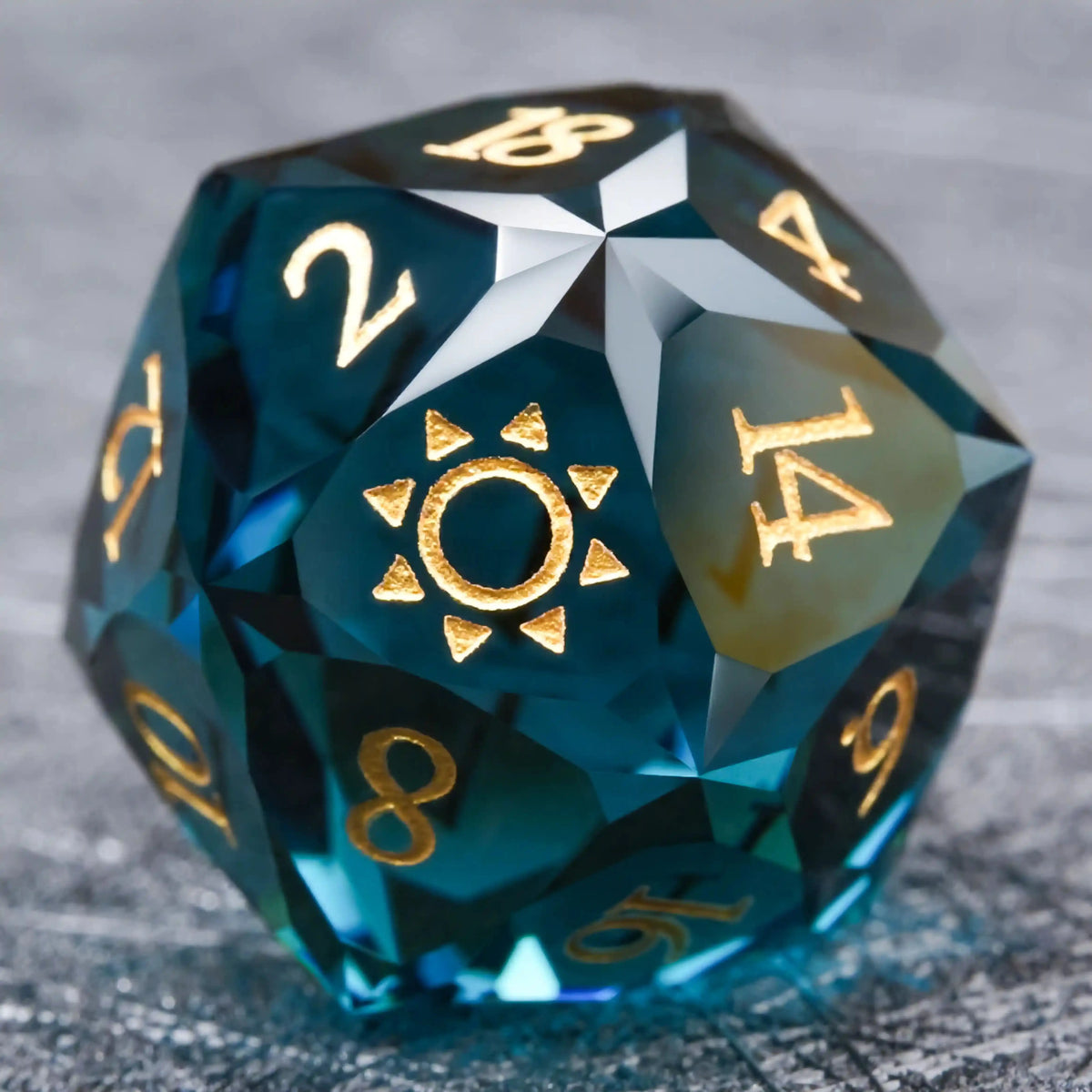 Premium 7-Piece Frosted Gemstone Polyhedral Dice Set for Tabletop RPGs