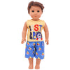 Bear Print Casual Outfit for 43 cm Baby Dolls