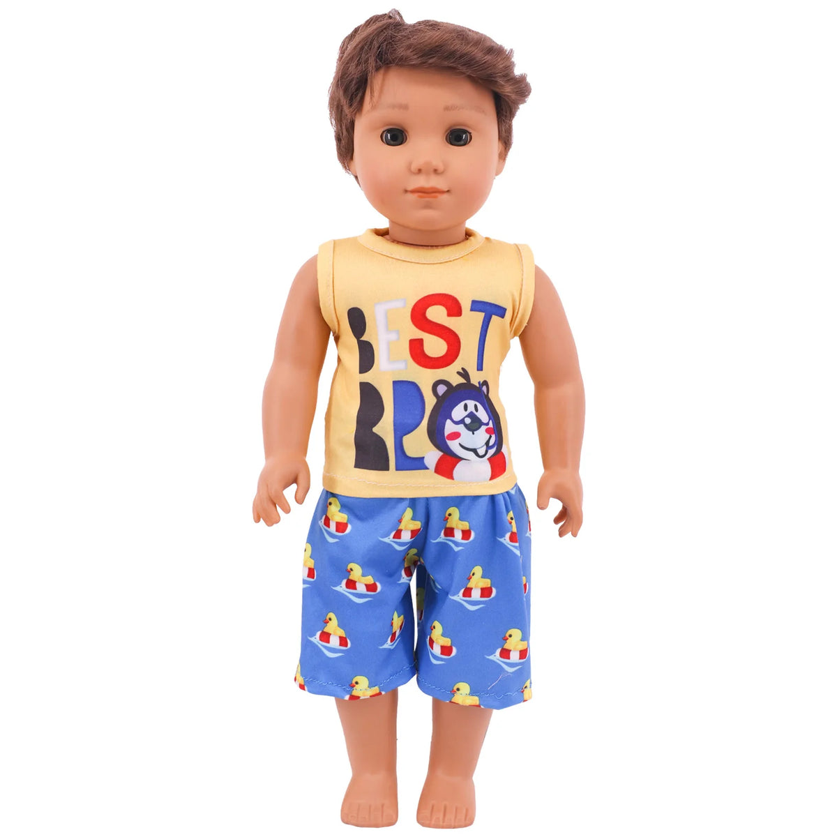 Bear Print Casual Outfit for 43 cm Baby Dolls