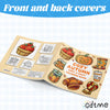 A spread of a cozy autumn coloring book featuring illustrations like pumpkins and seasonal items.