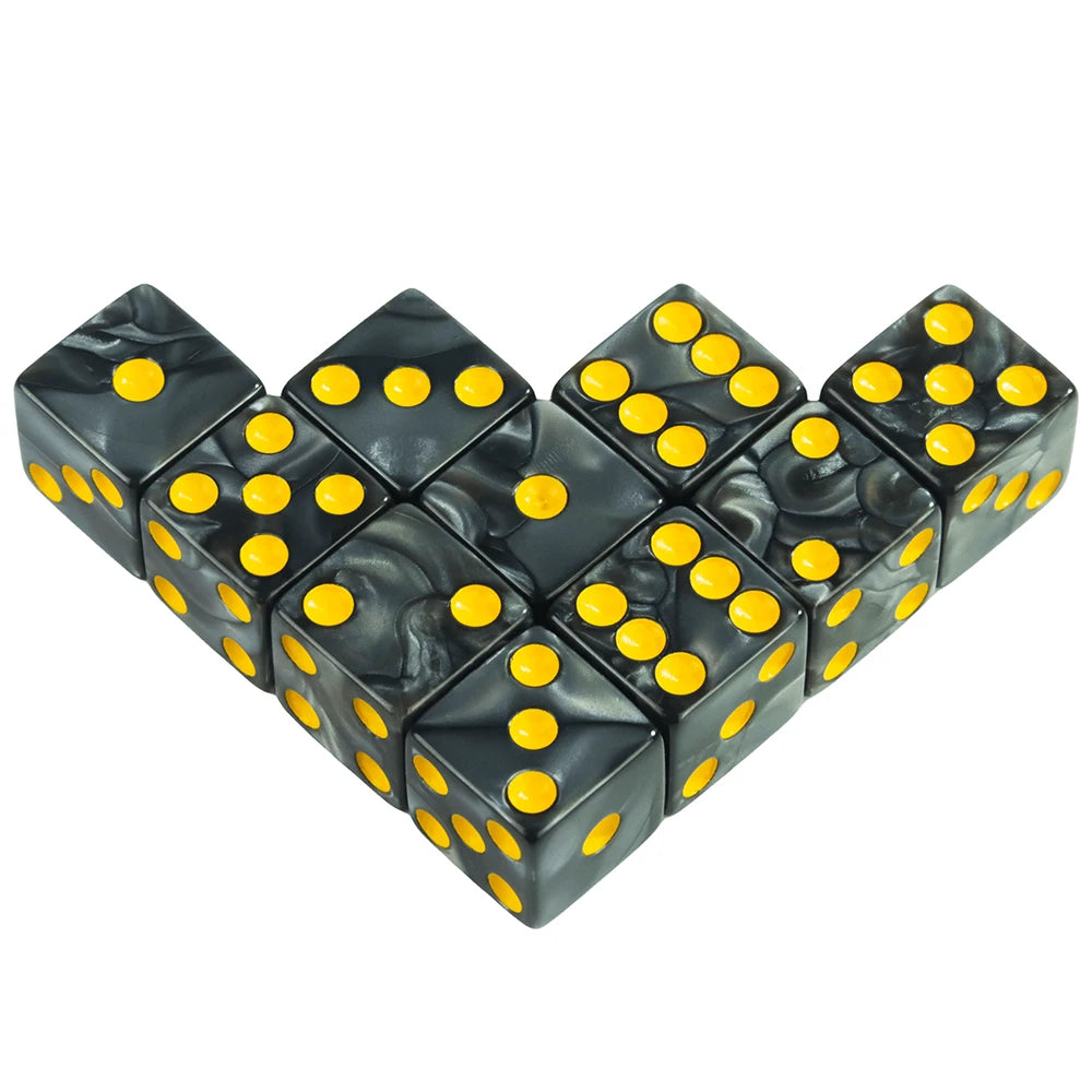 Marble Acrylic D6 Dice Set (10-Pack) for Tabletop RPGs, D&D, and Classroom Learning