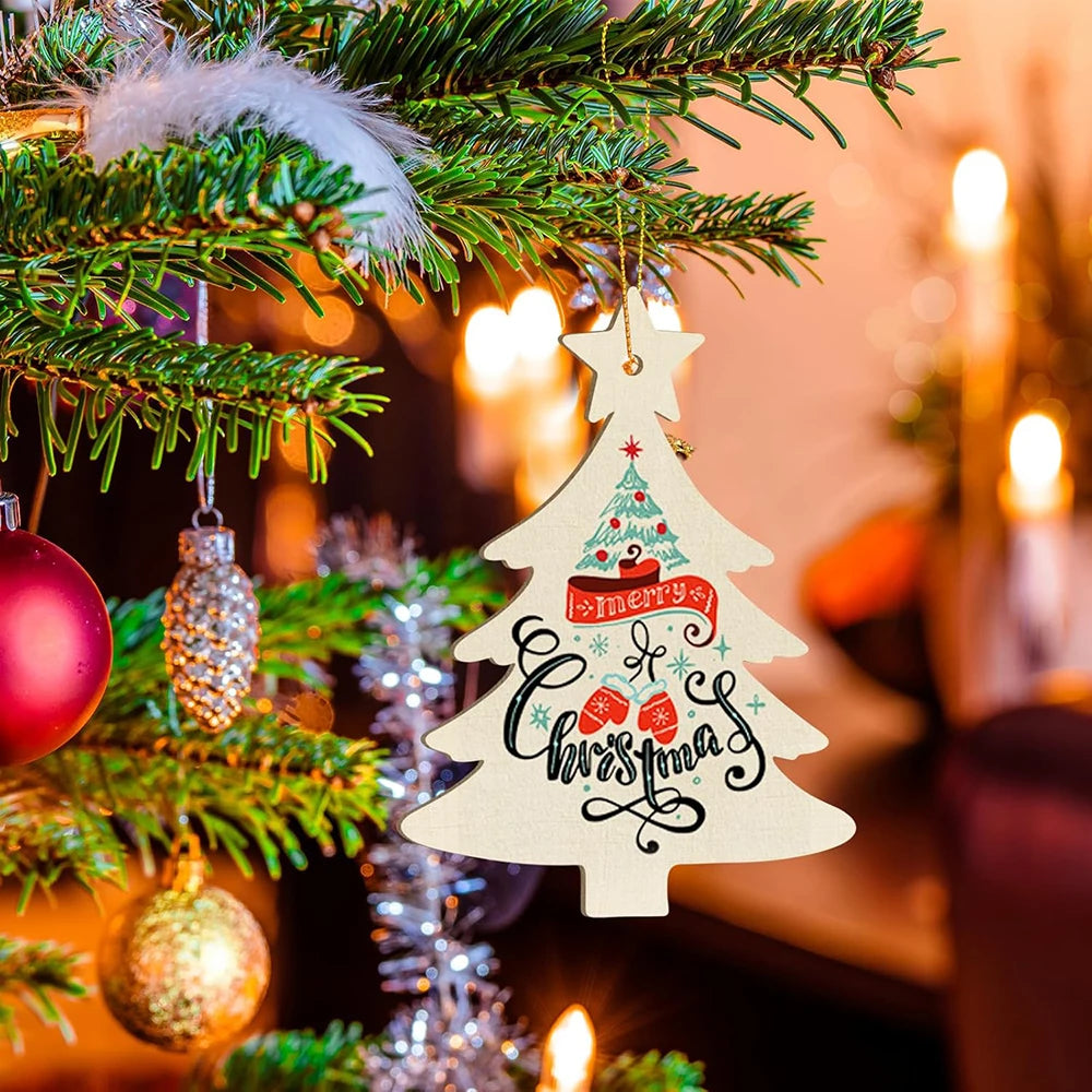 Unfinished Wooden Christmas Ornaments for DIY Painting