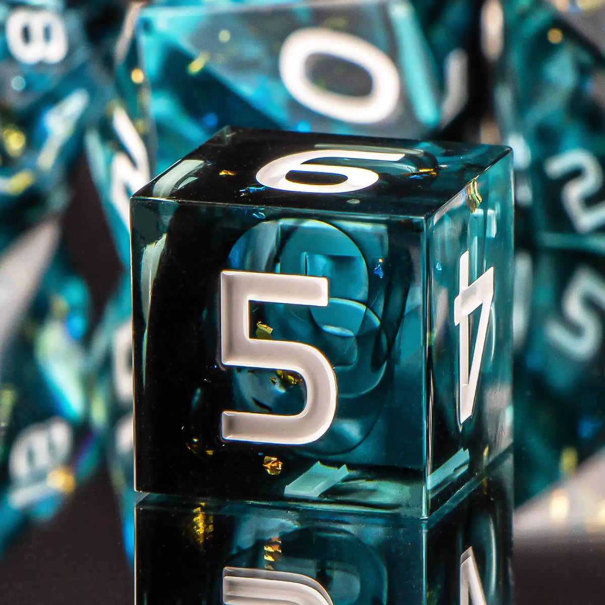 Handmade Resin Sharp Edge Dice Set for RPG Gaming