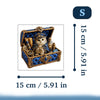 A detailed jigsaw puzzle of an antique wooden box containing a decorative owl and various small items.