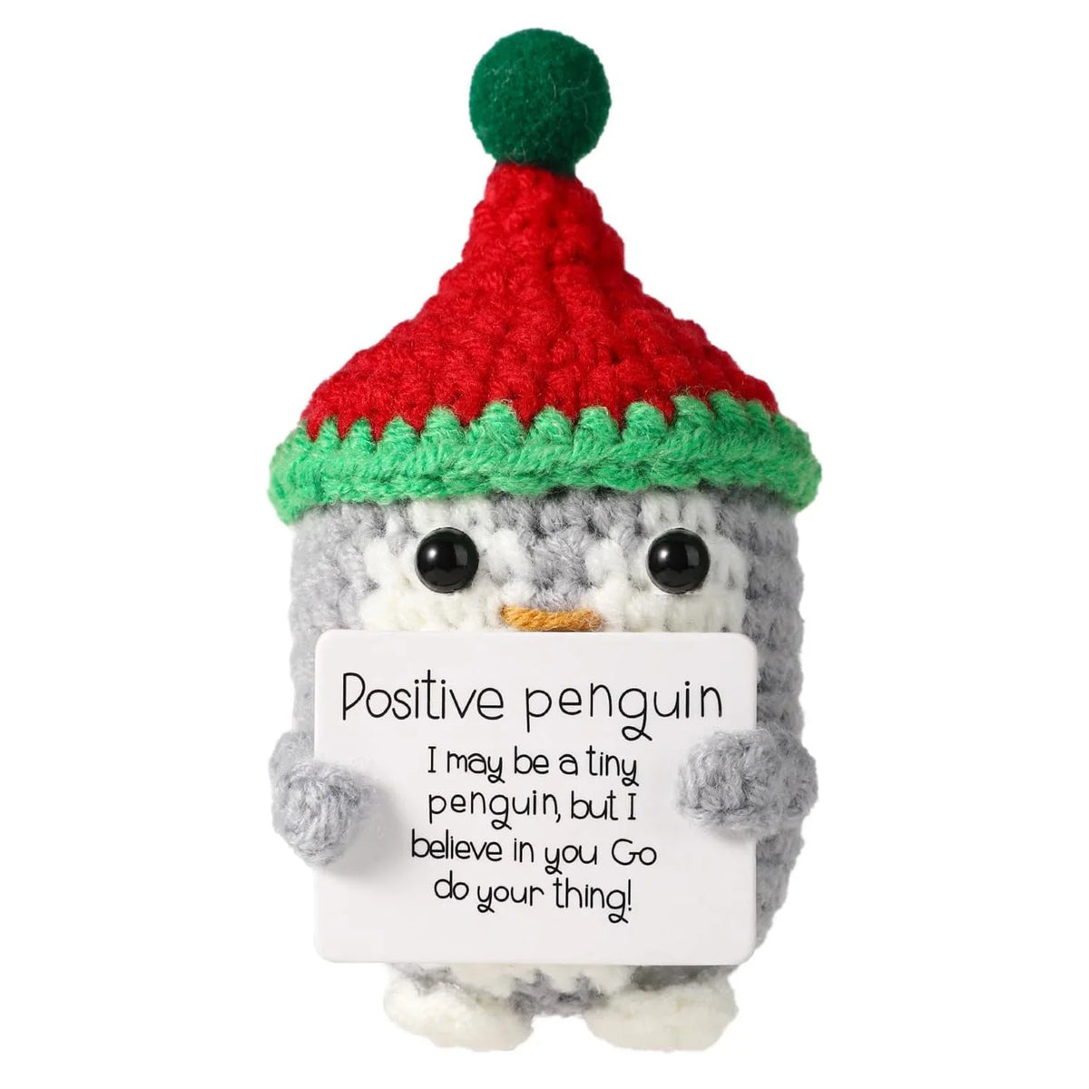 Handmade Crochet Hedgehog Doll with Positivity Card