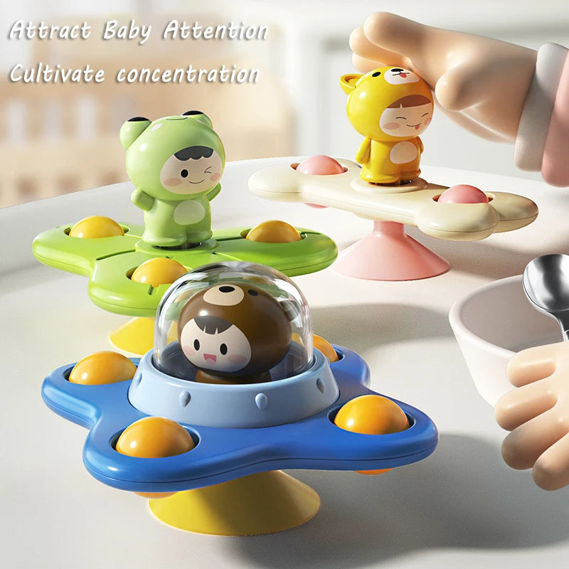 Sensory Spinning Top Bath Toys with Suction Cup
