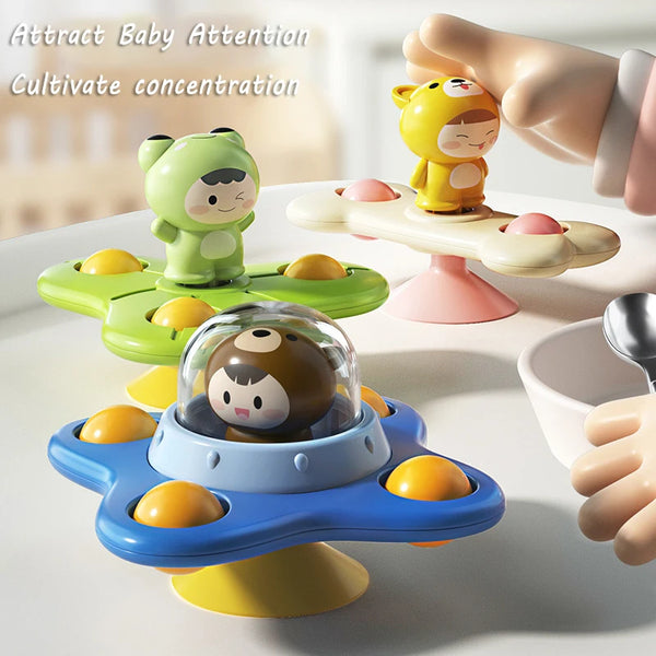 Sensory Spinning Top Bath Toys with Suction Cup