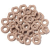 A pile of light beige acrylic doughnut spacer beads for jewelry making