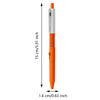 An orange and white squirt water spray pen with a ballpoint tip shown vertically.