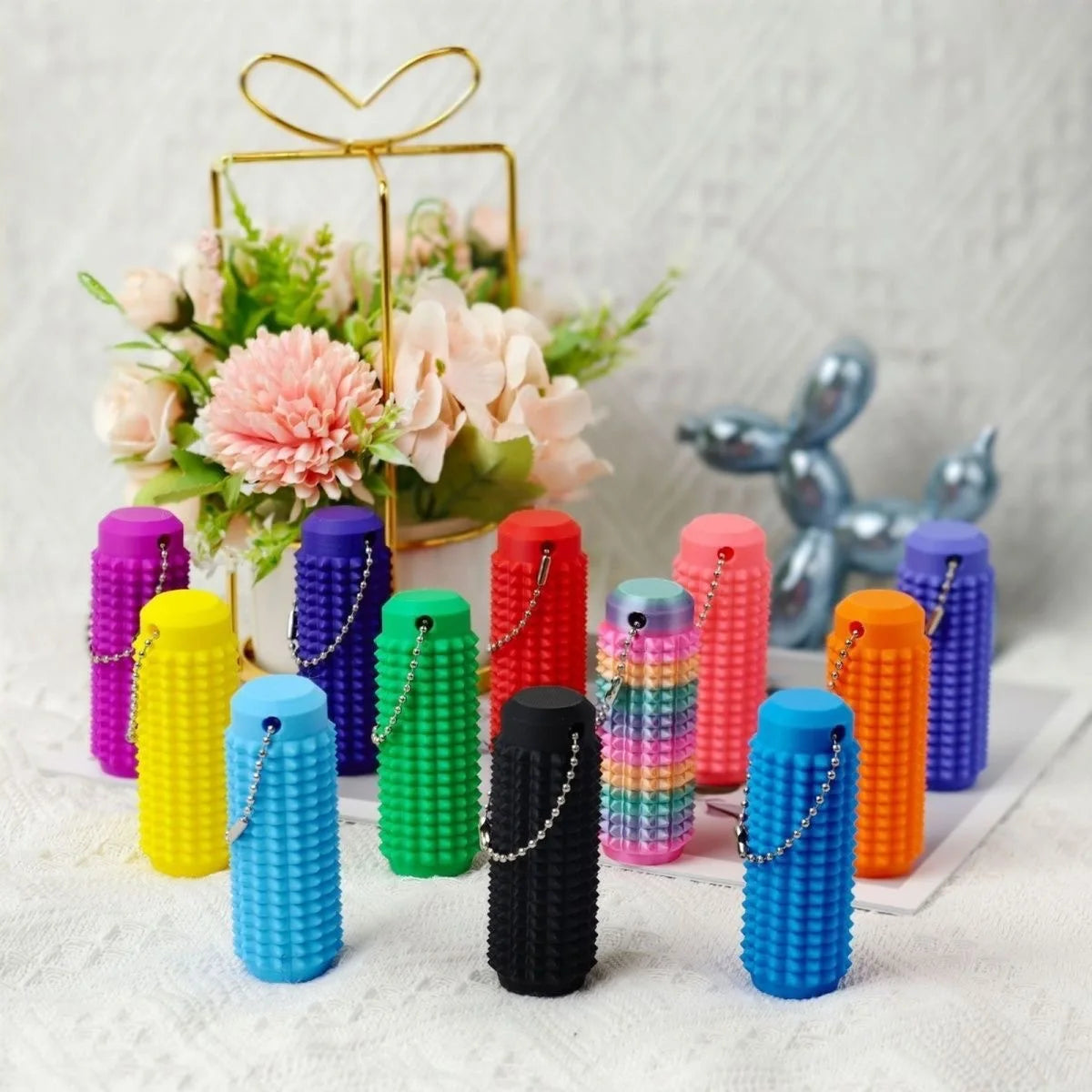 Spiky Fidget Keychain for Anxiety Relief – Portable Sensory Toy