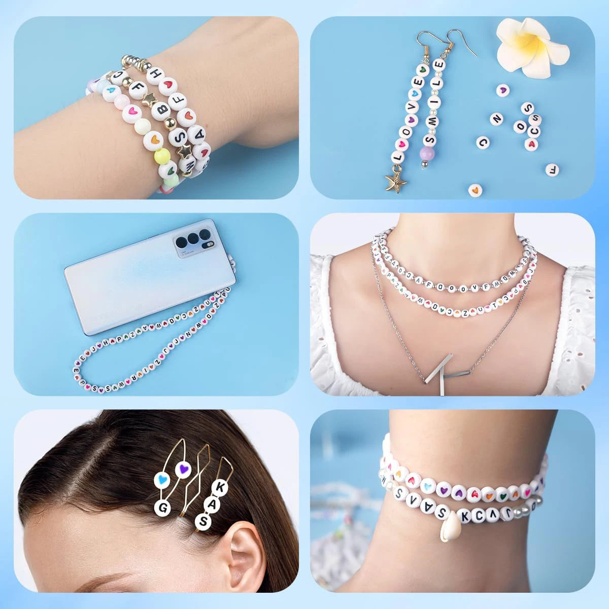 Acrylic Alphabet Letter Beads Kit for Jewelry Making