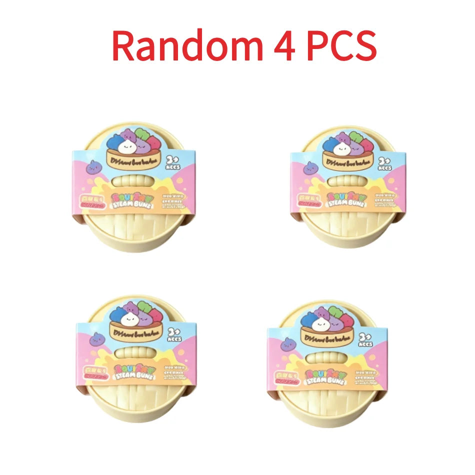 Random 4 pieces of colorful simulated dumpling stress relief squishy toys