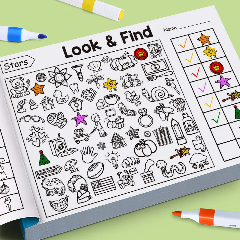 Kids' Seek-and-Find Activity Book – Visual Perception & Handwriting Practice