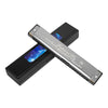 A professional 24-hole tone tremolo harmonica with a black hard case shown diagonally.