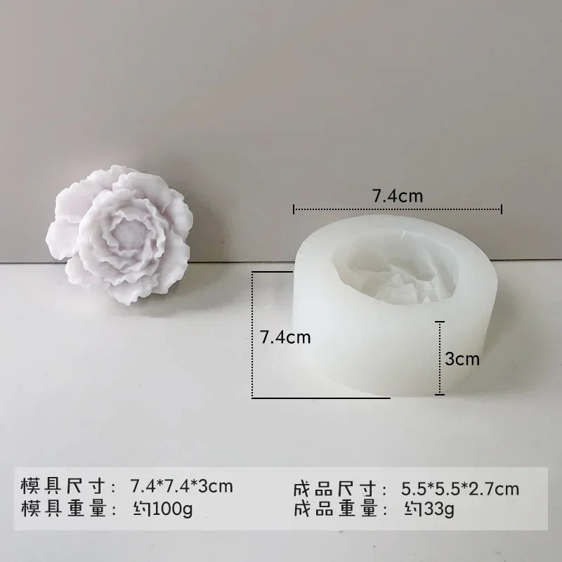 Rose & Peony Silicone Mold for Candle, Soap, and Resin Crafting