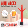 A red waving inflatable tube guy with a blower and USB cable for desk decorations