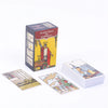 A box of Origin Tarot for Beginners deck with a guidebook and cards lying on a white surface.