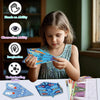 A set of origami paper airplane kits featuring various designs for kids, displayed next to icons representing hands on abilit