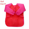 Red waterproof kids art and baking apron with long sleeves