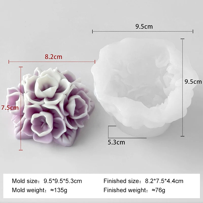 Floral Silicone Mold for Soap, Resin, and Candle Making