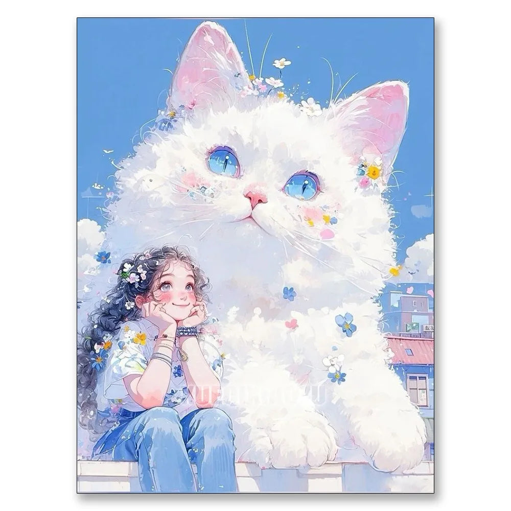 Cat Lover Diamond Painting Kit — DIY Full Drill Craft for Home Wall Decor