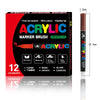 A set of acrylic marker brushes with flexible tips for various art mediums like rock, stone, and ceramic.