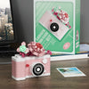 Retro SLR Camera Building Block Set with Floral Accent