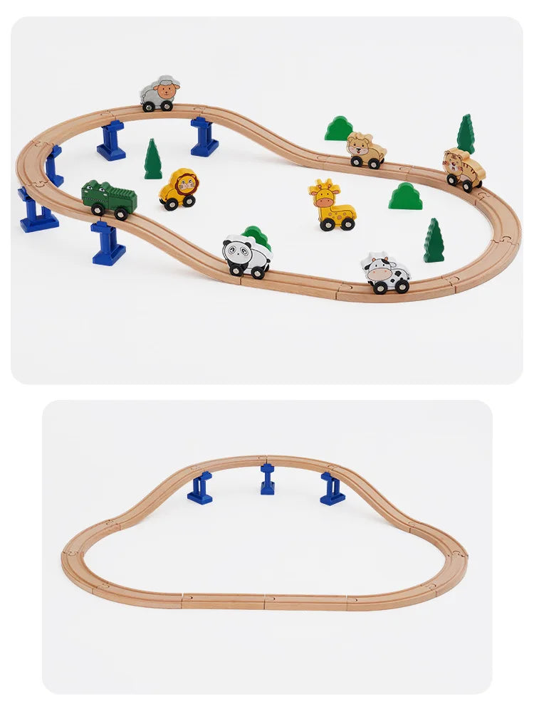 Wooden Train Track Expansion Set – Compatible with All Major Brands
