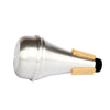 Silver aluminum alloy trumpet practice mute with wooden end cap