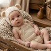 Hand-Knitted Newborn Romper and Hat Set for Photo Sessions