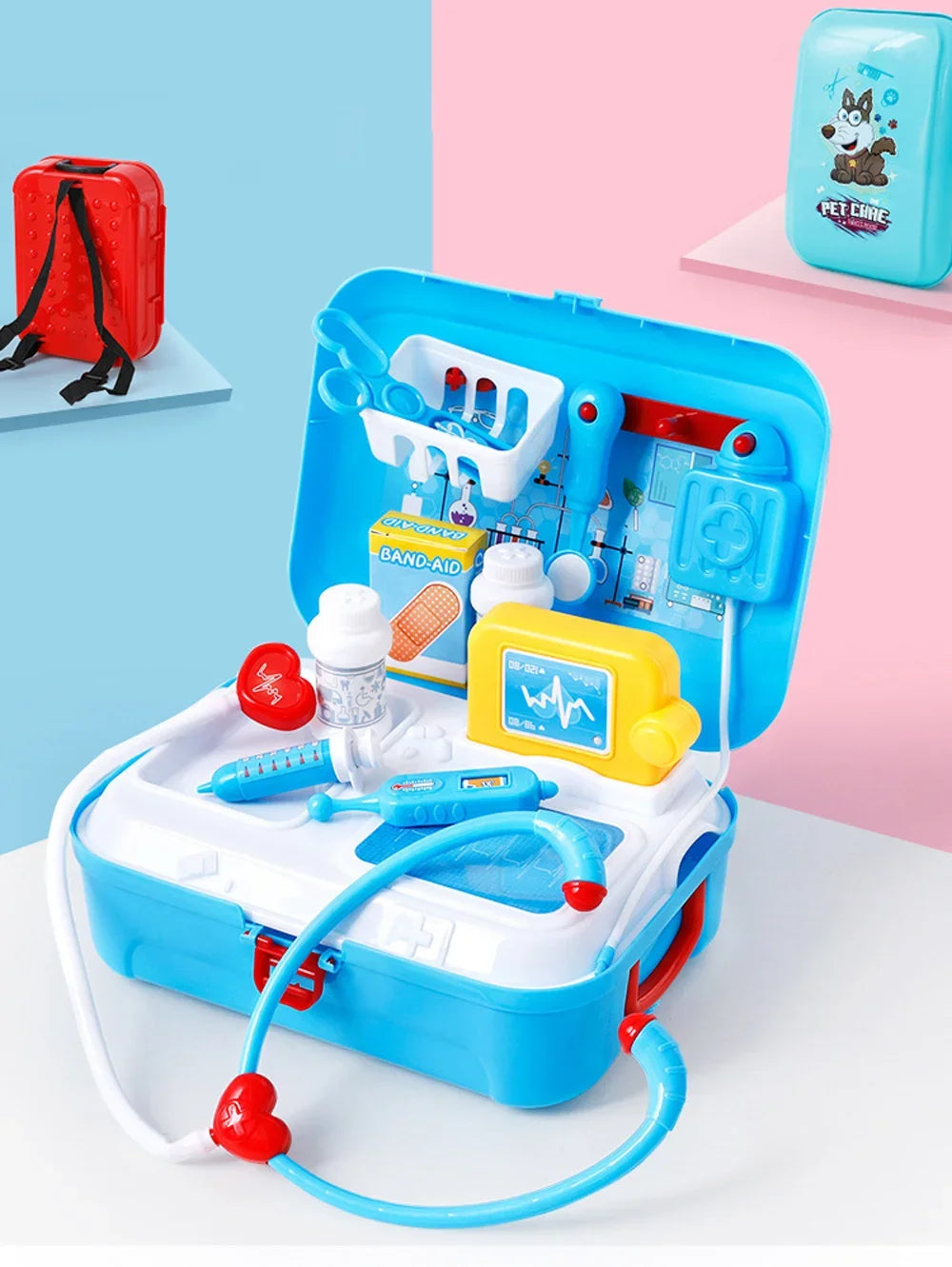 Kids Pretend Doctor Play Set with Portable Backpack Medical Kit