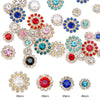 Assortment of crystal glass sunflower claw rhinestones in various colors and sizes for sewing projects