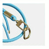 Gold hardware kit for a crochet dumpling bag featuring an adjustable strap and metal clasps.