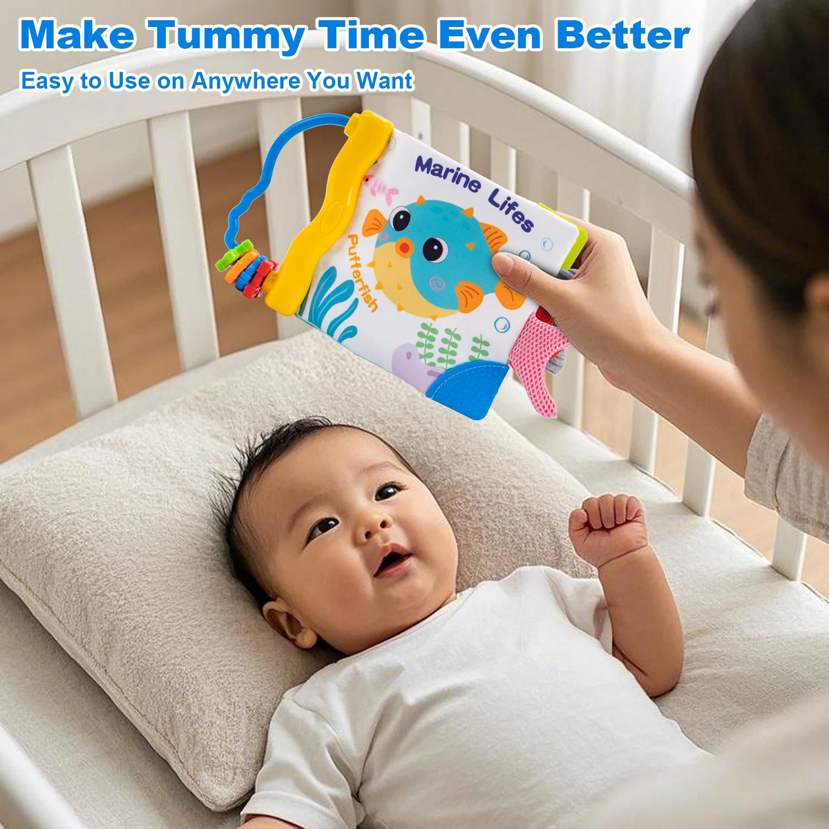 Soft Baby Cloth Book with 3D Animal Tails