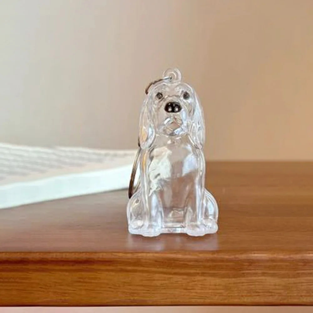 Transparent Dog Fur Keepsake Keychain