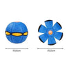 Blue interactive flying UFO pet toy for dogs with orange center and black fins