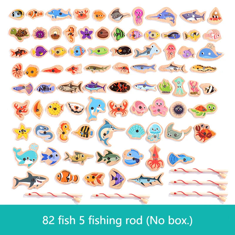 Wooden Magnetic Fishing Game for Kids