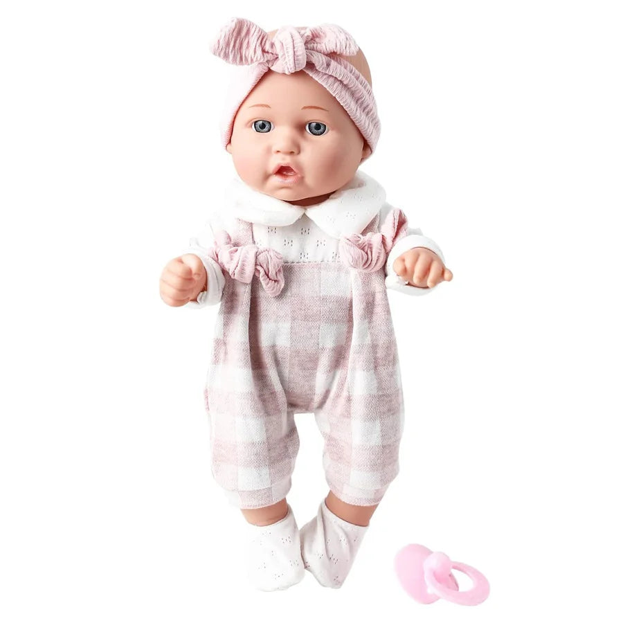 Lifelike 12" Reborn Baby Doll with Pink Outfit and Pacifier