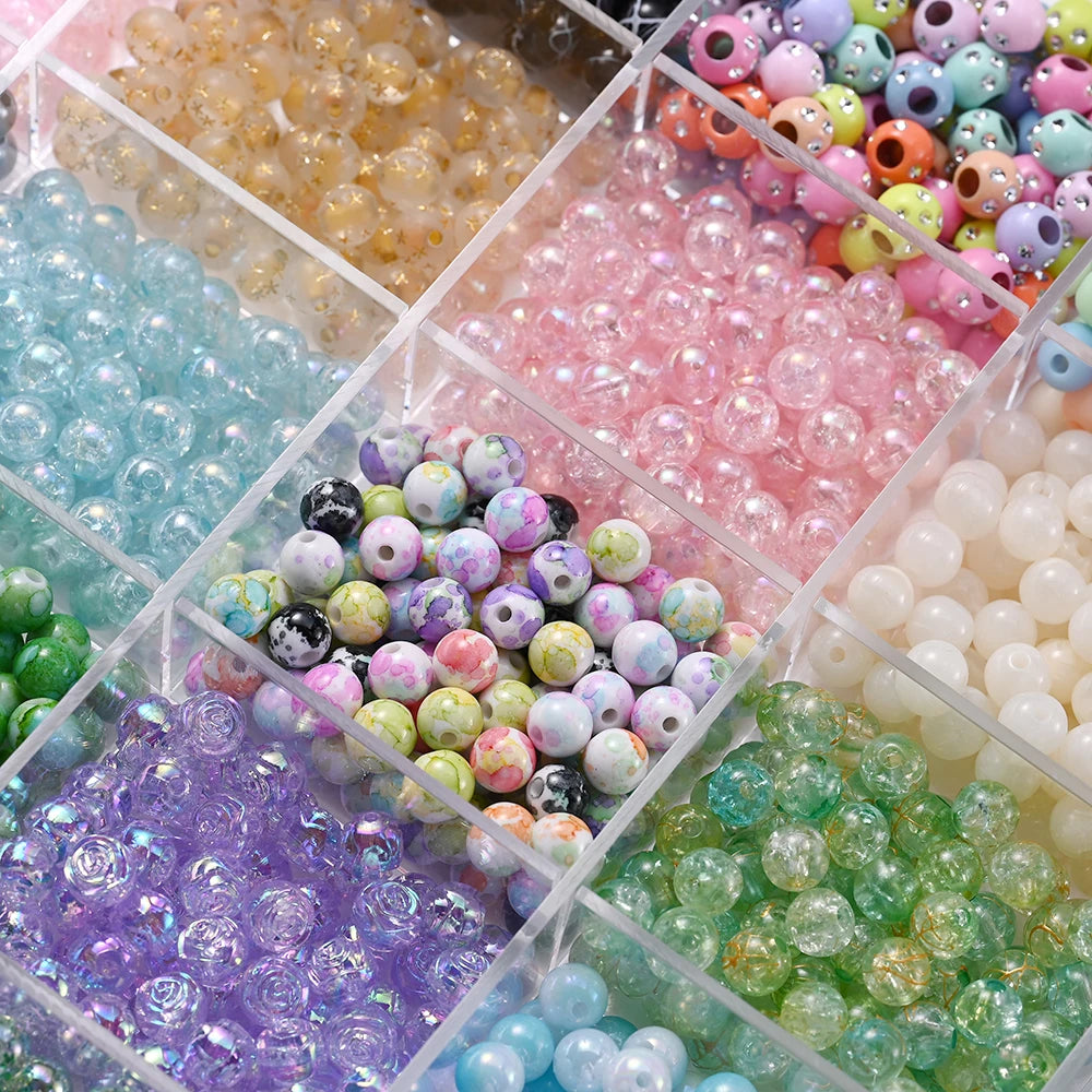 8mm Acrylic Beads Variety Pack for Jewelry Making