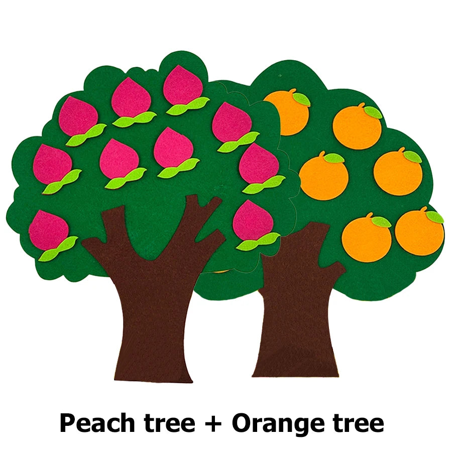 Felt Fruit Tree Puzzle – Color & Number Learning Toy for Kids
