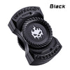 Black magnetic fidget spinner with push buttons for stress relief and focus